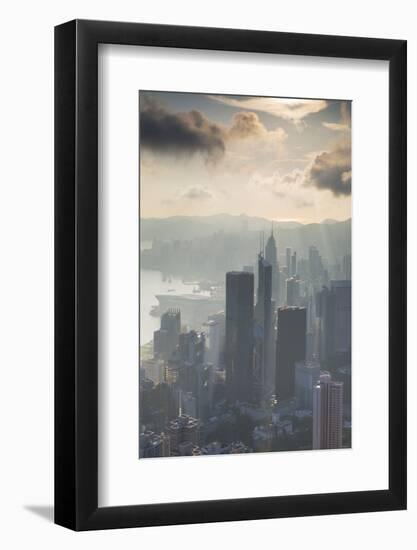 View of Hong Kong Island Skyline at Dawn, Hong Kong, China, Asia-Ian Trower-Framed Photographic Print