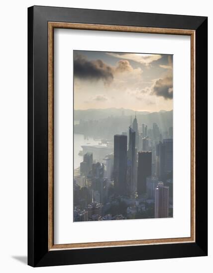 View of Hong Kong Island Skyline at Dawn, Hong Kong, China, Asia-Ian Trower-Framed Photographic Print