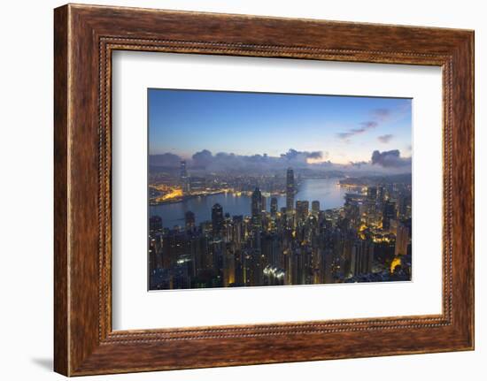 View of Hong Kong Island Skyline at Dawn, Hong Kong, China, Asia-Ian Trower-Framed Photographic Print