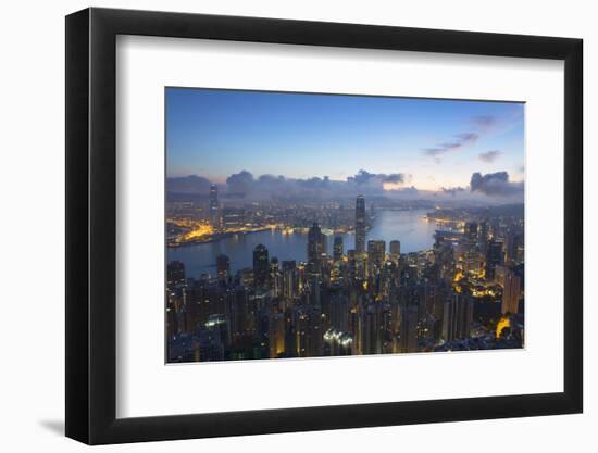 View of Hong Kong Island Skyline at Dawn, Hong Kong, China, Asia-Ian Trower-Framed Photographic Print