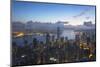 View of Hong Kong Island Skyline at Dawn, Hong Kong, China, Asia-Ian Trower-Mounted Photographic Print