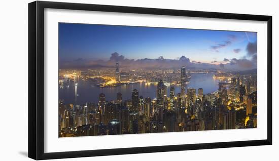 View of Hong Kong Island Skyline at Dawn, Hong Kong, China-Ian Trower-Framed Photographic Print