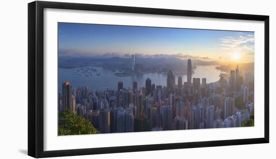 View of Hong Kong Island Skyline at Dawn, Hong Kong, China-Ian Trower-Framed Photographic Print