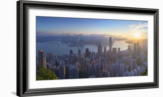 View of Hong Kong Island Skyline at Dawn, Hong Kong, China-Ian Trower-Framed Photographic Print