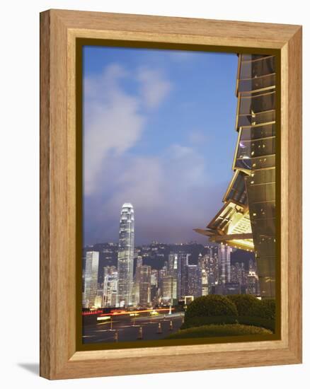 View of Hong Kong Island Skyline from Icc, Hong Kong, China-Ian Trower-Framed Premier Image Canvas