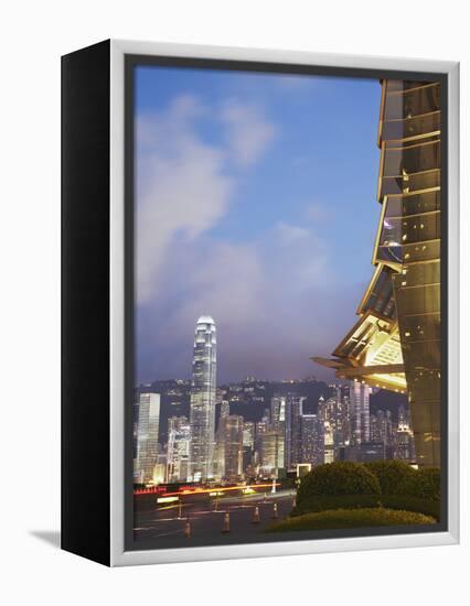 View of Hong Kong Island Skyline from Icc, Hong Kong, China-Ian Trower-Framed Premier Image Canvas