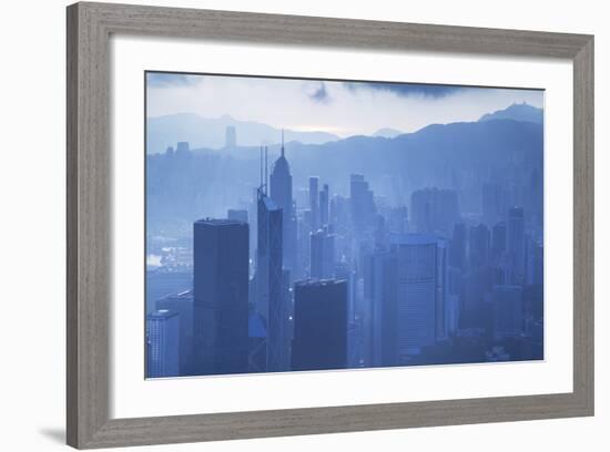 View of Hong Kong Island Skyline, Hong Kong, China, Asia-Ian Trower-Framed Photographic Print