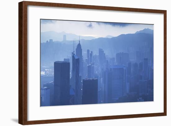 View of Hong Kong Island Skyline, Hong Kong, China, Asia-Ian Trower-Framed Photographic Print