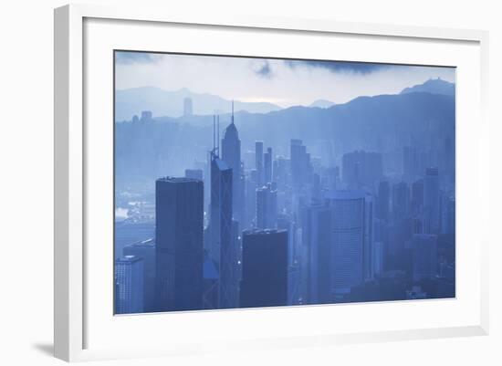 View of Hong Kong Island Skyline, Hong Kong, China, Asia-Ian Trower-Framed Photographic Print