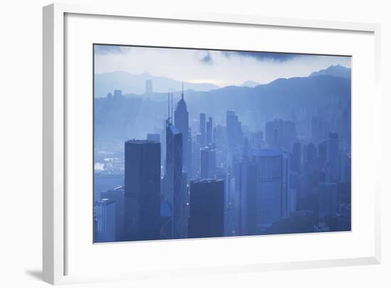 View of Hong Kong Island Skyline, Hong Kong, China, Asia-Ian Trower-Framed Photographic Print
