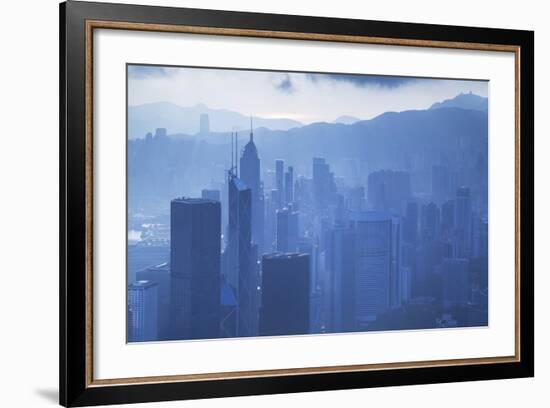 View of Hong Kong Island Skyline, Hong Kong, China, Asia-Ian Trower-Framed Photographic Print