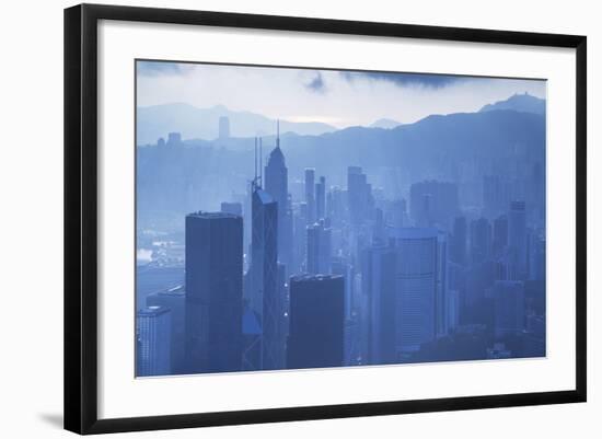 View of Hong Kong Island Skyline, Hong Kong, China, Asia-Ian Trower-Framed Photographic Print