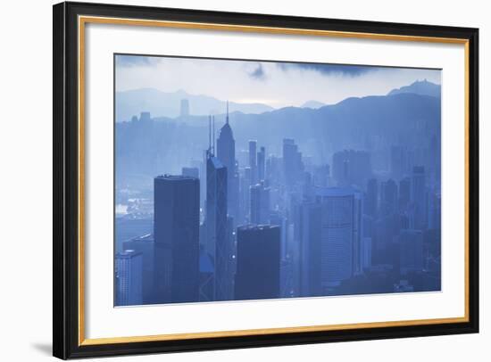 View of Hong Kong Island Skyline, Hong Kong, China, Asia-Ian Trower-Framed Photographic Print