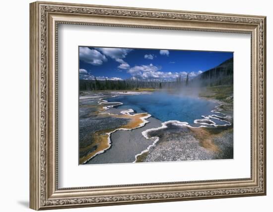 View of Hot Springs at Yellowstone National Park, Wyoming, USA-Scott T^ Smith-Framed Photographic Print