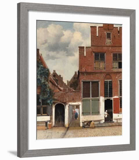 View of Houses in Delft, known as 'The Little Street'-Jan Vermeer-Framed Premium Giclee Print