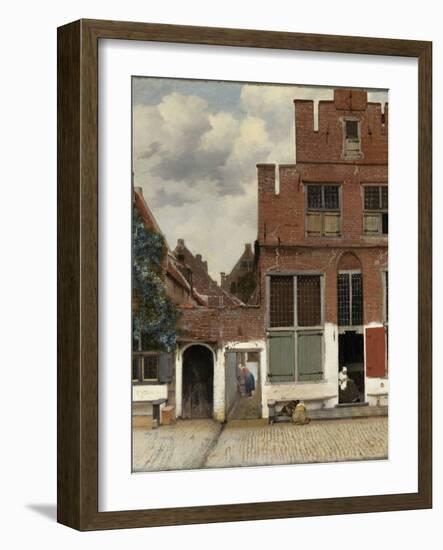 View of Houses in Delft, known as the Little Street-Johannes Vermeer-Framed Art Print