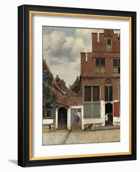 View of Houses in Delft, known as the Little Street-Johannes Vermeer-Framed Art Print