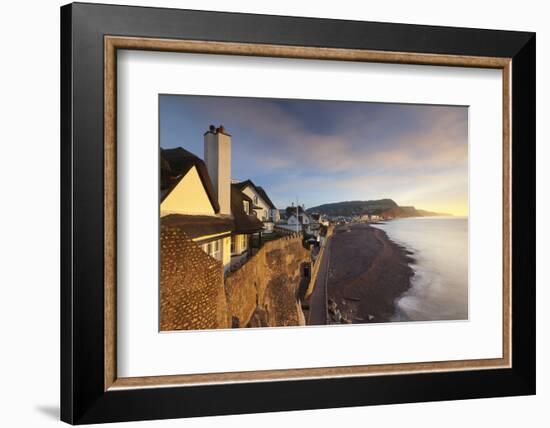 View of Houses Overlooking Sidmouth Seafront, Sidmouth, Devon, England. Winter-Adam Burton-Framed Photographic Print