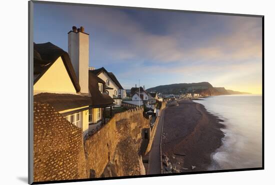 View of Houses Overlooking Sidmouth Seafront, Sidmouth, Devon, England. Winter-Adam Burton-Mounted Photographic Print