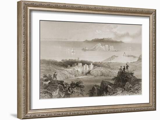View of Howth Castle, County Dublin, Ireland, from 'scenery and Antiquities of Ireland' by George…-William Henry Bartlett-Framed Premium Giclee Print