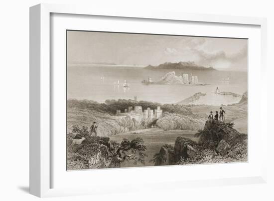 View of Howth Castle, County Dublin, Ireland, from 'scenery and Antiquities of Ireland' by George…-William Henry Bartlett-Framed Giclee Print