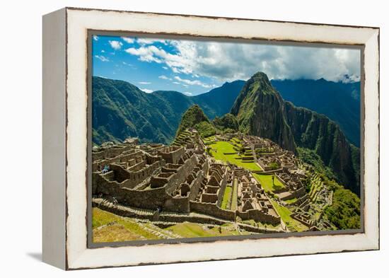 View of Huayna Picchu and Machu Picchu Ruins, UNESCO World Heritage Site, Peru, South America-Laura Grier-Framed Premier Image Canvas