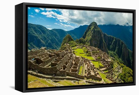 View of Huayna Picchu and Machu Picchu Ruins, UNESCO World Heritage Site, Peru, South America-Laura Grier-Framed Premier Image Canvas