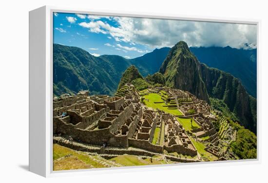 View of Huayna Picchu and Machu Picchu Ruins, UNESCO World Heritage Site, Peru, South America-Laura Grier-Framed Premier Image Canvas