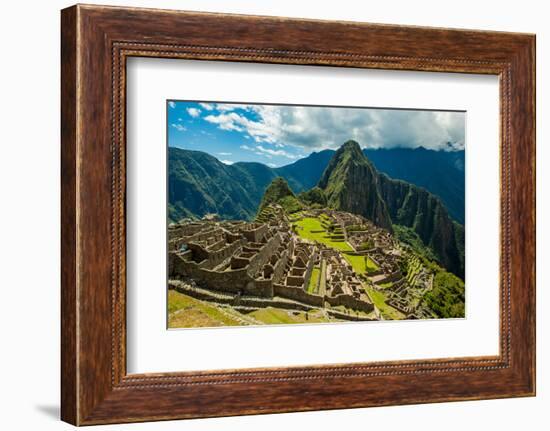 View of Huayna Picchu and Machu Picchu Ruins, UNESCO World Heritage Site, Peru, South America-Laura Grier-Framed Photographic Print