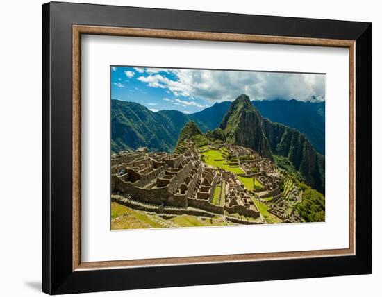 View of Huayna Picchu and Machu Picchu Ruins, UNESCO World Heritage Site, Peru, South America-Laura Grier-Framed Photographic Print