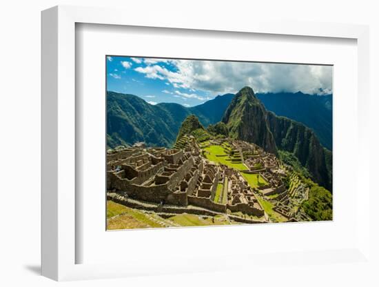 View of Huayna Picchu and Machu Picchu Ruins, UNESCO World Heritage Site, Peru, South America-Laura Grier-Framed Photographic Print