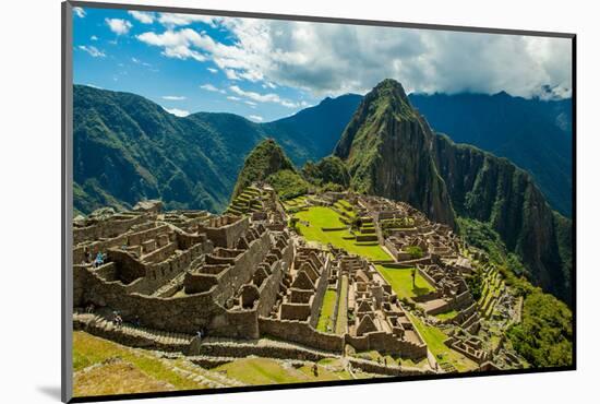 View of Huayna Picchu and Machu Picchu Ruins, UNESCO World Heritage Site, Peru, South America-Laura Grier-Mounted Photographic Print