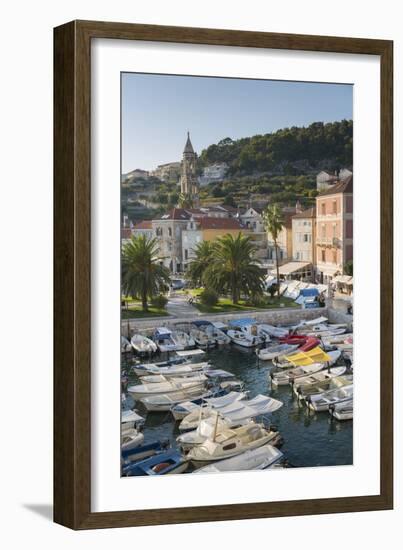 View of Hvar Harbour, Hvar Island, Dalmatia, Croatia, Europe-Frank Fell-Framed Photographic Print