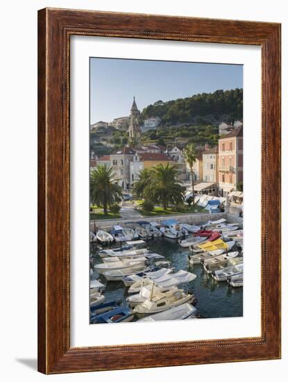 View of Hvar Harbour, Hvar Island, Dalmatia, Croatia, Europe-Frank Fell-Framed Photographic Print