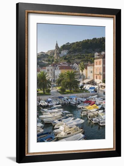 View of Hvar Harbour, Hvar Island, Dalmatia, Croatia, Europe-Frank Fell-Framed Photographic Print