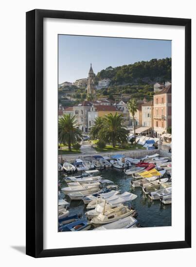 View of Hvar Harbour, Hvar Island, Dalmatia, Croatia, Europe-Frank Fell-Framed Photographic Print