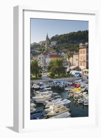 View of Hvar Harbour, Hvar Island, Dalmatia, Croatia, Europe-Frank Fell-Framed Photographic Print