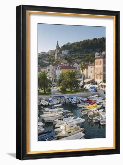 View of Hvar Harbour, Hvar Island, Dalmatia, Croatia, Europe-Frank Fell-Framed Photographic Print