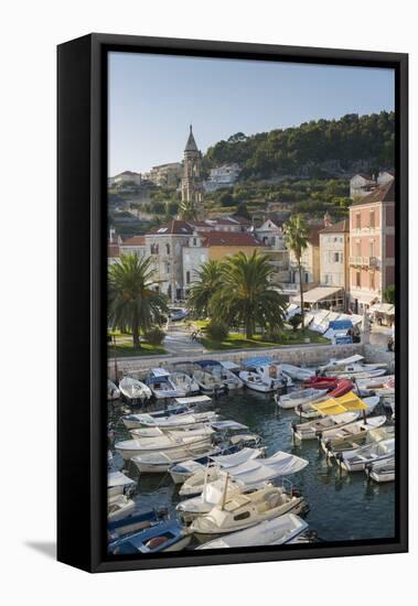 View of Hvar Harbour, Hvar Island, Dalmatia, Croatia, Europe-Frank Fell-Framed Premier Image Canvas