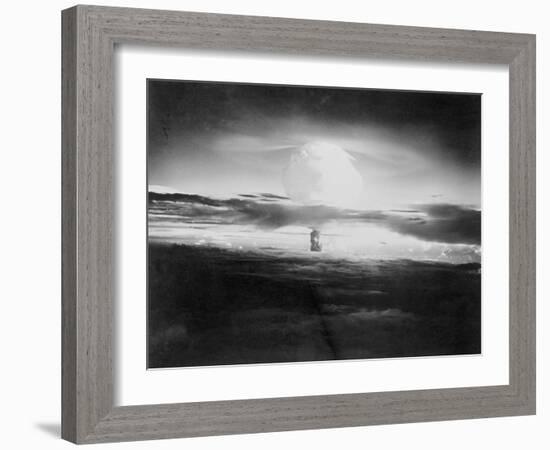 View of Hydrogen Bomb Mushroom Cloud Rising-null-Framed Photographic Print