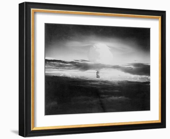 View of Hydrogen Bomb Mushroom Cloud Rising-null-Framed Photographic Print