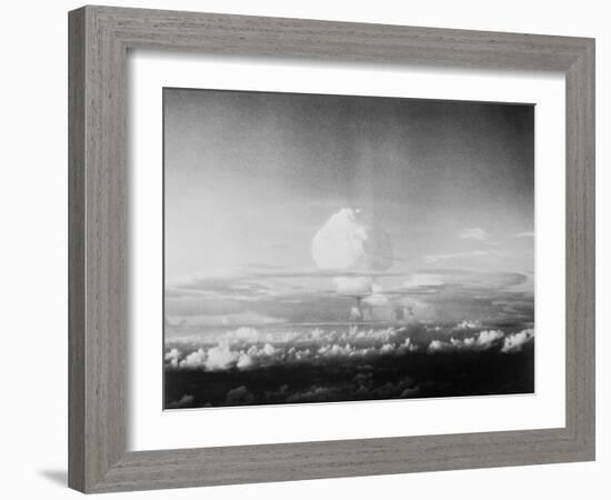 View of Hydrogen Bomb Mushroom Cloud Rising-null-Framed Photographic Print