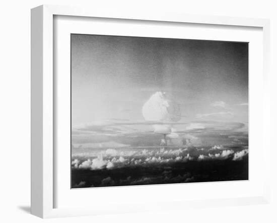 View of Hydrogen Bomb Mushroom Cloud Rising-null-Framed Photographic Print