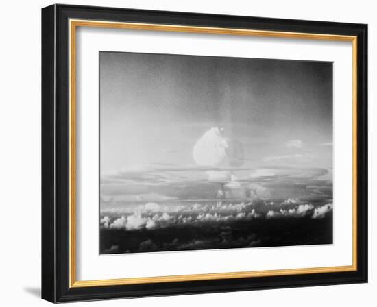 View of Hydrogen Bomb Mushroom Cloud Rising-null-Framed Photographic Print