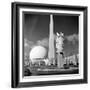 View of Iconic Perisphere and Trylon, Helicline and Statue "Victories at Peace" by John Gregory-Alfred Eisenstaedt-Framed Photographic Print