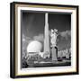 View of Iconic Perisphere and Trylon, Helicline and Statue "Victories at Peace" by John Gregory-Alfred Eisenstaedt-Framed Photographic Print