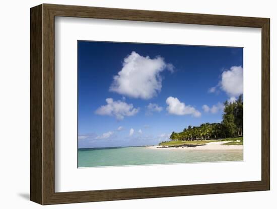 View of Idyllic Belle Mare Beach Showing Blue Sky-Lee Frost-Framed Photographic Print