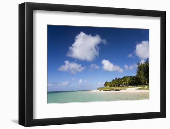 View of Idyllic Belle Mare Beach Showing Blue Sky-Lee Frost-Framed Photographic Print