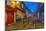 View of illuminated Lincoln Cathedral viewed from the cobbled Steep Hill at dusk, Lincoln, Lincolns-Frank Fell-Mounted Photographic Print