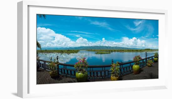 View of Inle Lake from deck of Inle Princess Resort, Shan State, Myanmar-null-Framed Photographic Print